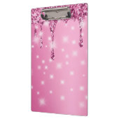 Porte-bloc Élégant pailleté rose chaud goutte à goutte (Gauche)