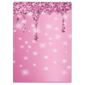 Porte-bloc Élégant pailleté rose chaud goutte à goutte (Dos)