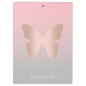 Porte-bloc Elégant papillon rose moderne en or tendance (Dos)