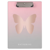 Porte-bloc Elégant papillon rose moderne en or tendance (Devant)