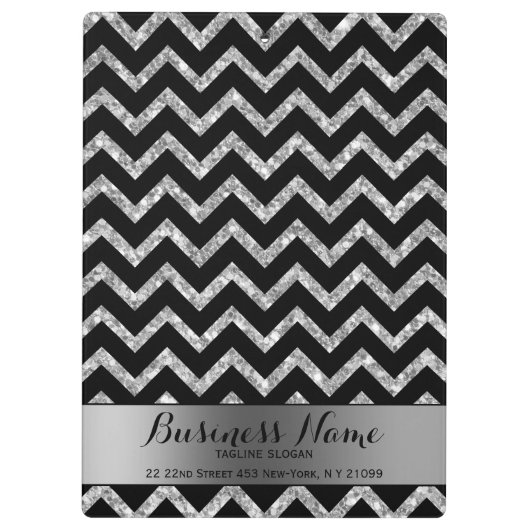 Porte-bloc Elégant Parties scintillant Argent noir Chevron no (Dos)