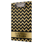 Porte-bloc Elégant Parties scintillant or noir Chevron or Acc (Gauche)