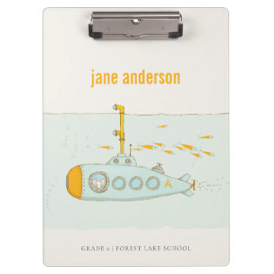 Porte-bloc Élégant petit sous-marin sous-marin Monogramme de