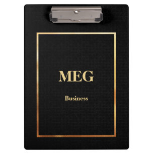 Porte-bloc Élégant porte - bloc en or noir monogrammé