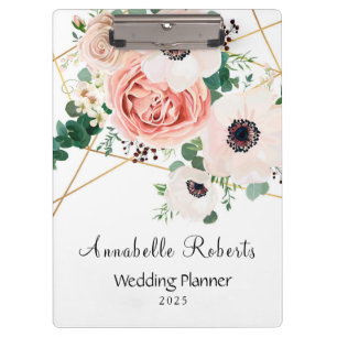 Porte-bloc Elégant rose Aquarelle Fleurs Personnaliser