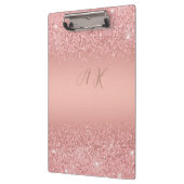 Porte-bloc Elegant Rose Gold Luxe Shimmer Monogram  (Gauche)