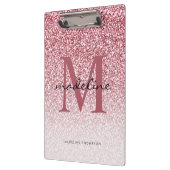 Porte-bloc Élégant Rose Parties scintillant or Girly Monogram (Gauche)