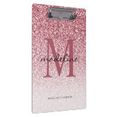 Porte-bloc Élégant Rose Parties scintillant or Girly Monogram (Swatch)