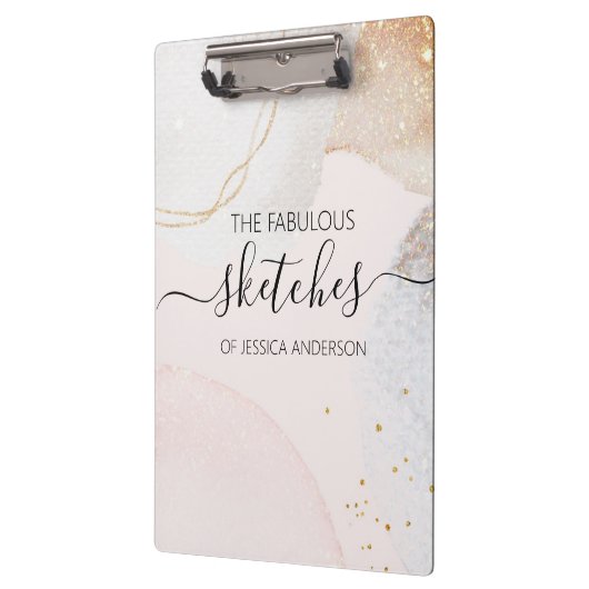 Porte-bloc Élégant rose vif abstrait personnalisé (Gauche)