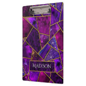 Porte-bloc Élégant rose violet girly géométrique (Gauche)