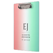 Porte-bloc Élégant rouge vert blanc dégradé Monogramme initia (Gauche)