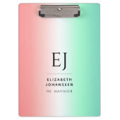 Porte-bloc Élégant rouge vert blanc dégradé Monogramme initia (Devant)