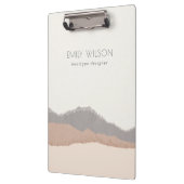 Porte-bloc Élégant Rustique Pastel Blush Kraft Mountain Wave (Gauche)