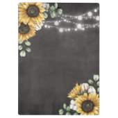 Porte-bloc Elégant rustique tournesol Eucalyptus Floral Noir (Dos)