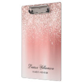 Porte-bloc Élégant Script Rose Gold Parties scintillant Salon (Gauche)