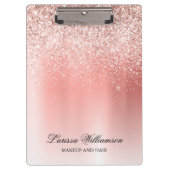 Porte-bloc Élégant Script Rose Gold Parties scintillant Salon (Devant)