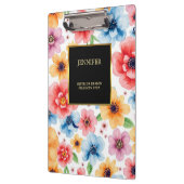 Porte-bloc Elégante aquarelle fleurs noir or professionnel (Gauche)