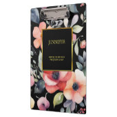 Porte-bloc Elégante aquarelle fleurs noir or professionnel (Gauche)