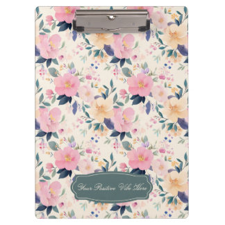 Porte-bloc Elégante aquarelle florale Blush & Bloom