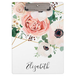 Porte-bloc Elégante aquarelle rose florale