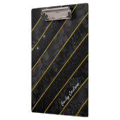 Porte-bloc Élégante brillance d'or noir géométrique (Gauche)