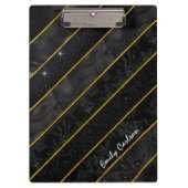 Porte-bloc Élégante brillance d'or noir géométrique (Devant)