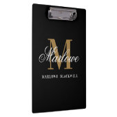 Porte-bloc Élégante calligraphie de monogramme d'or noir (Swatch)
