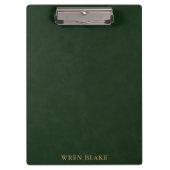 Porte-bloc Elégante Dark Green & Gold Typographie Entreprise (Devant)