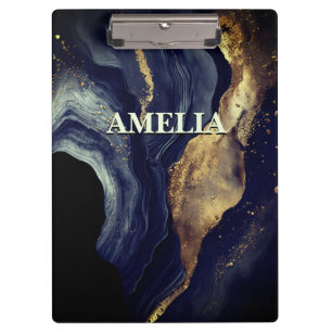 Porte-bloc Elégante marine marbre art faux or parties scintil