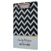 Porte-bloc Elégante Parties scintillant blanche Black Chevron (Gauche)