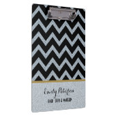 Porte-bloc Elégante Parties scintillant blanche Black Chevron (Swatch)
