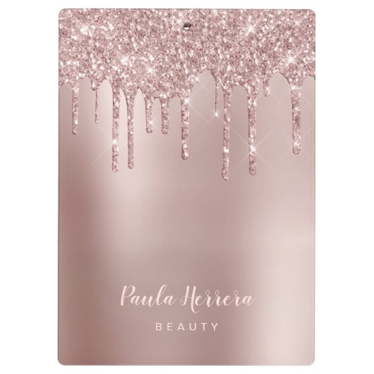 Porte-bloc Elégante parties scintillant en or rose en cuivre  (Dos)