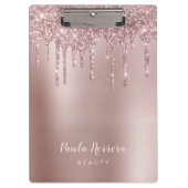 Porte-bloc Elégante parties scintillant en or rose en cuivre  (Devant)