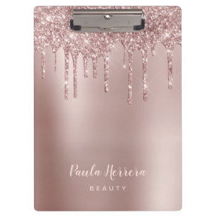 Porte-bloc Elégante parties scintillant en or rose en cuivre 