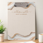 Porte-bloc Elégante Parties scintillant Or Marbre Agate Moder