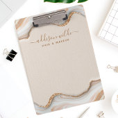 Porte-bloc Elégante Parties scintillant Or Marbre Agate Moder