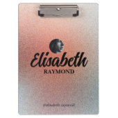 Porte-bloc Elégante photo et nom Modèle Orange Parties scinti (Devant)