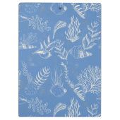 Porte-bloc Élégante toile bleue océane (Dos)