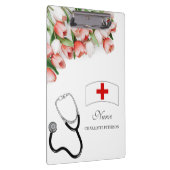 Porte-bloc Élégante Tulipe rose Floral & Stethoscope Infirmiè (Swatch)