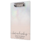 Porte-bloc élégante typographie blush pearl nacre ombre (Gauche)