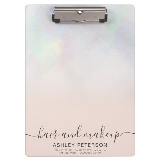 Porte-bloc élégante typographie blush pearl nacre ombre (Devant)
