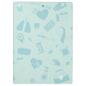 Porte-bloc Éléments de médecin Médicale bleu personnalisés (Dos)