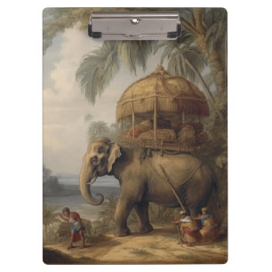 Porte-bloc éléphant botanique vintage avec howdah aussi