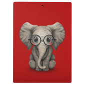 Porte-bloc Éléphant mignon de bébé avec des verres de lecture (Dos)