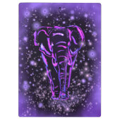 Porte-bloc Eléphant Rose Violet Neon Marchant La Nuit étoilée (Dos)