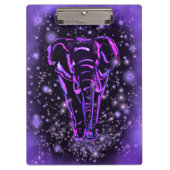 Porte-bloc Eléphant Rose Violet Neon Marchant La Nuit étoilée (Devant)