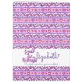 Porte-bloc Elizabeth nom signifiant coeur doodles porte - blo (Dos)