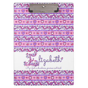 Porte-bloc Elizabeth nom signifiant coeur doodles porte - blo