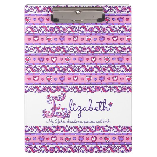 Porte-bloc Elizabeth nom signifiant coeur doodles porte - blo (Devant)