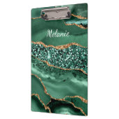 Porte-bloc Emerald Green Parties scintillant Gold Nom personn (Gauche)